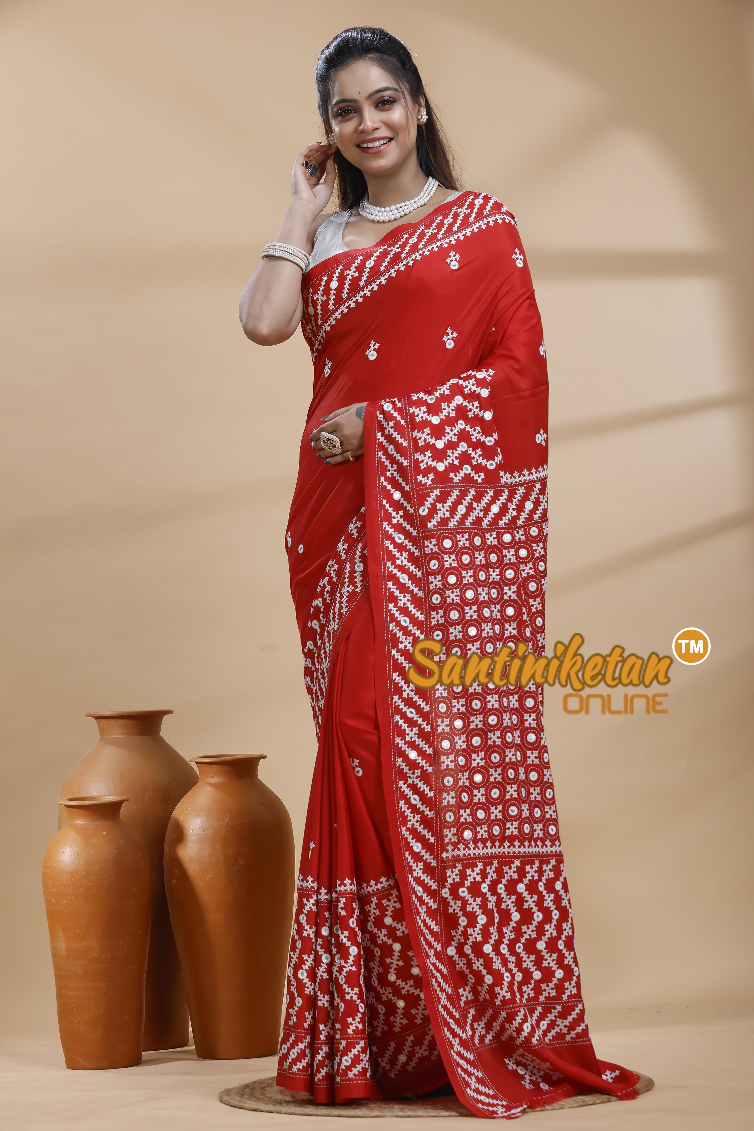 Bangalore Silk Gujrati Stitch Saree