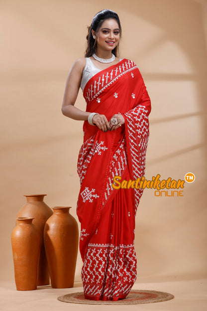 Bangalore Silk Gujrati Stitch Saree