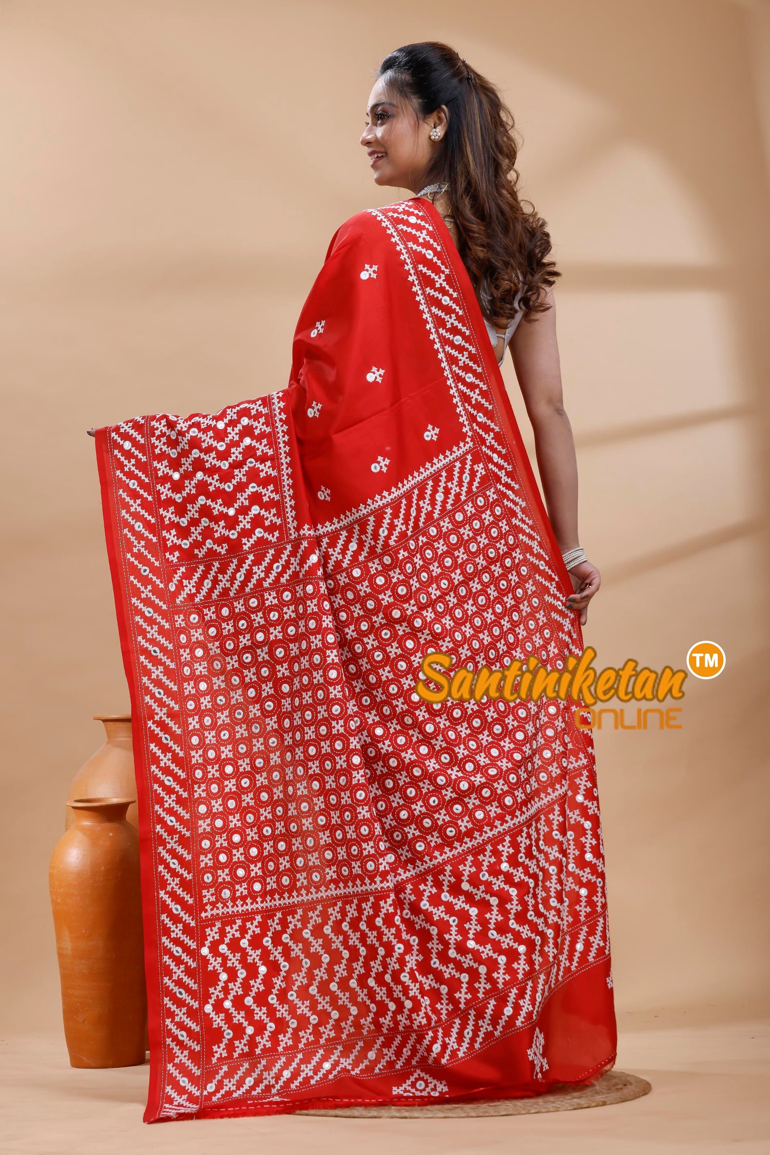 Bangalore Silk Gujrati Stitch Saree