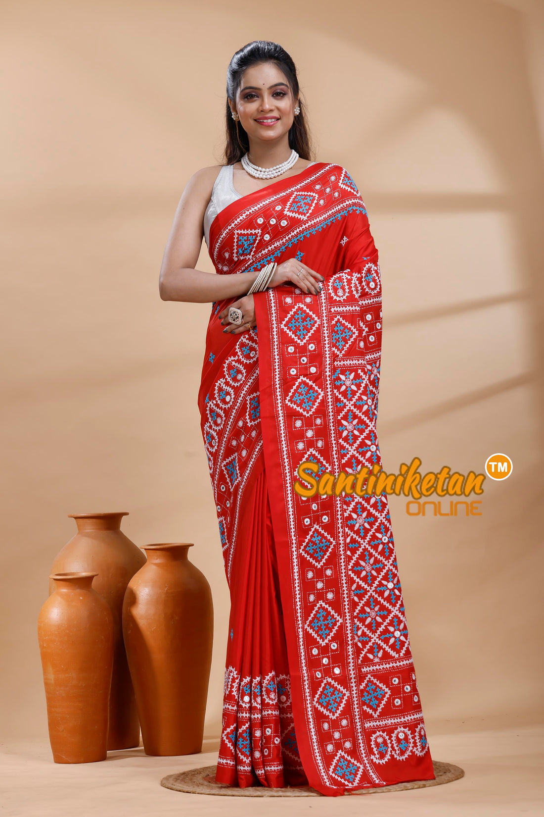 Bangalore Silk Gujrati Stitch Saree