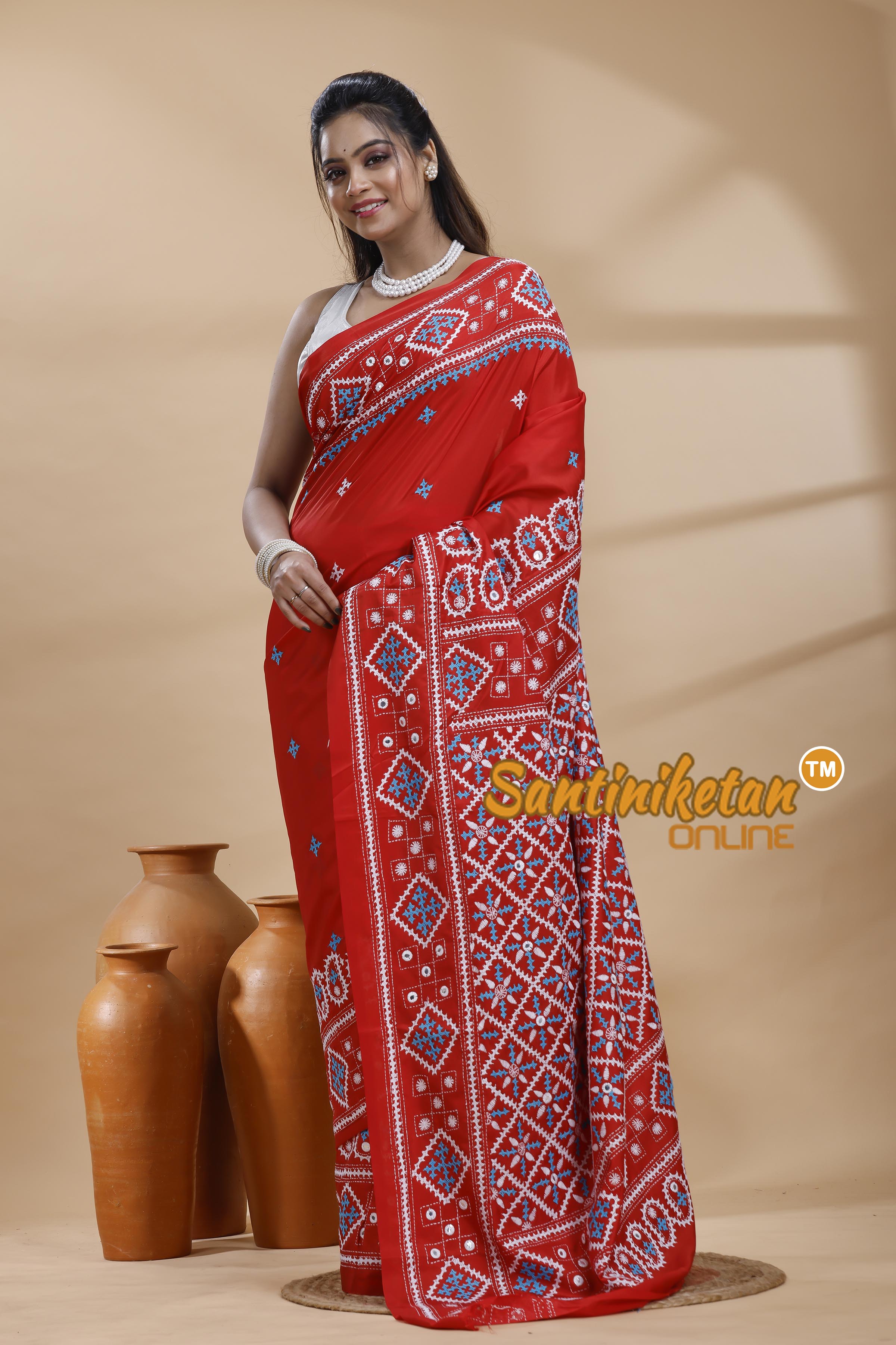 Bangalore Silk Gujrati Stitch Saree