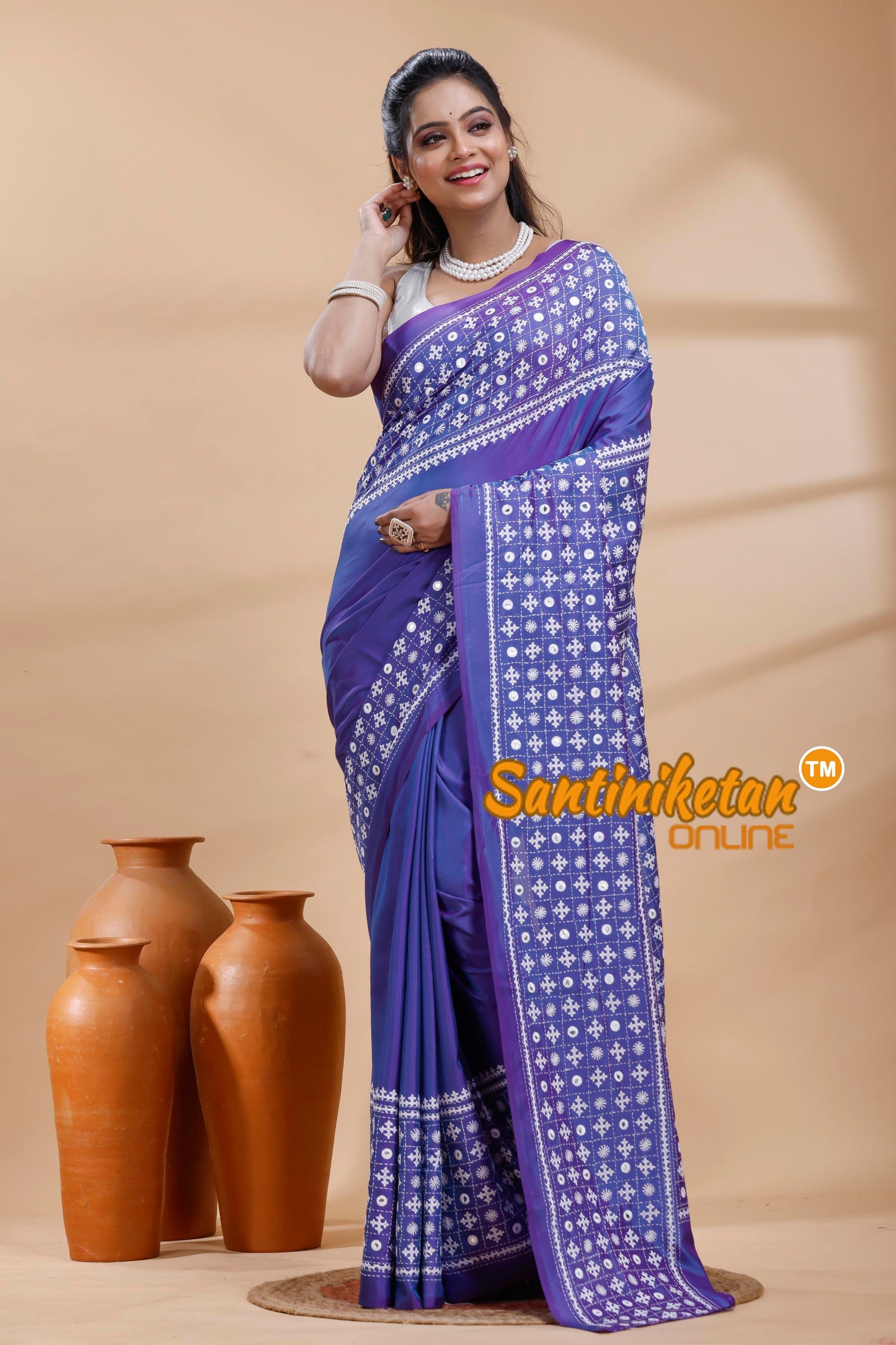 Bangalore Silk Gujrati Stitch Saree