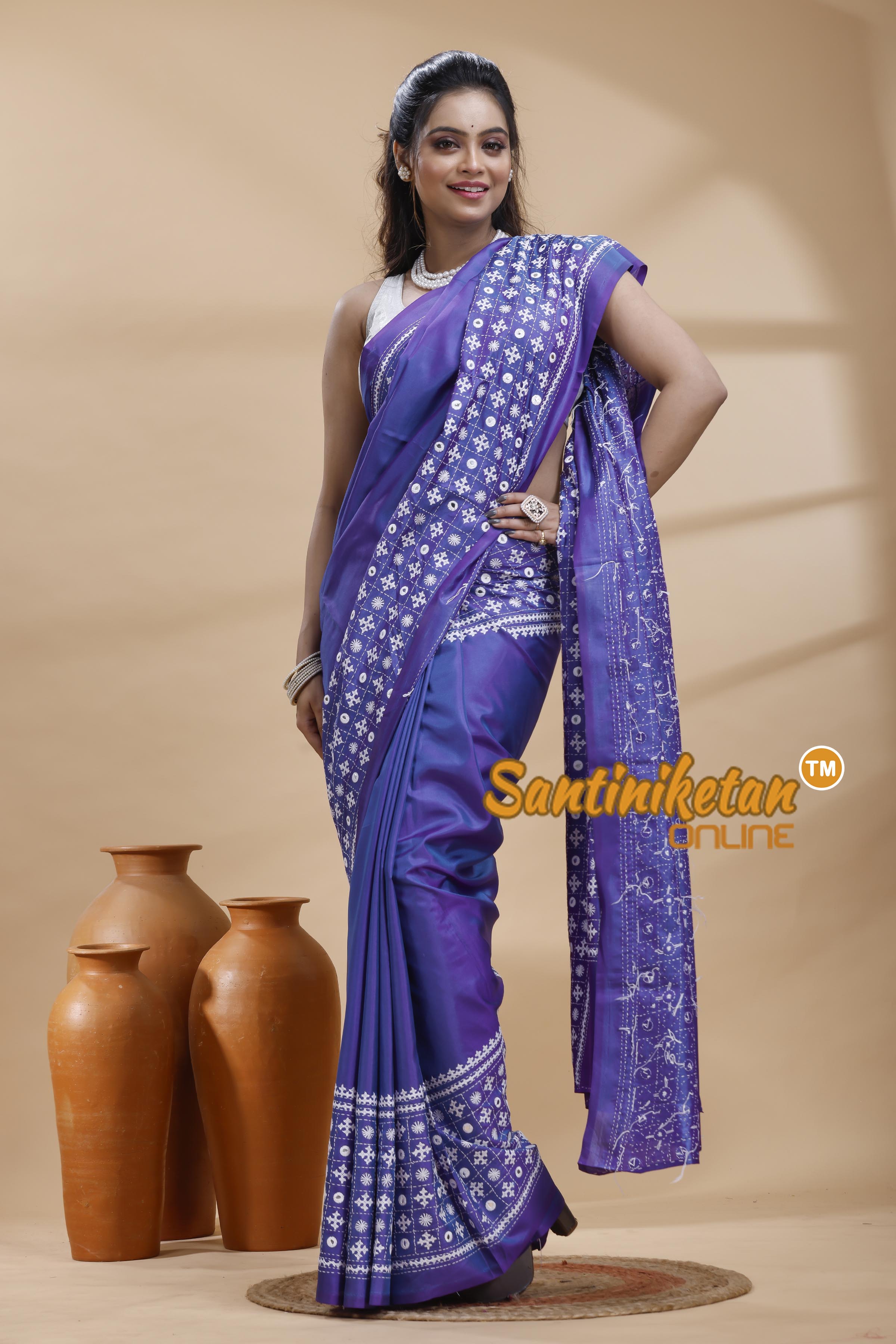 Bangalore Silk Gujrati Stitch Saree