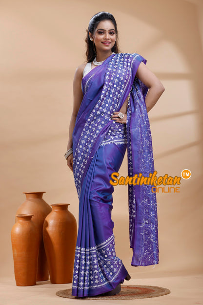 Bangalore Silk Gujrati Stitch Saree