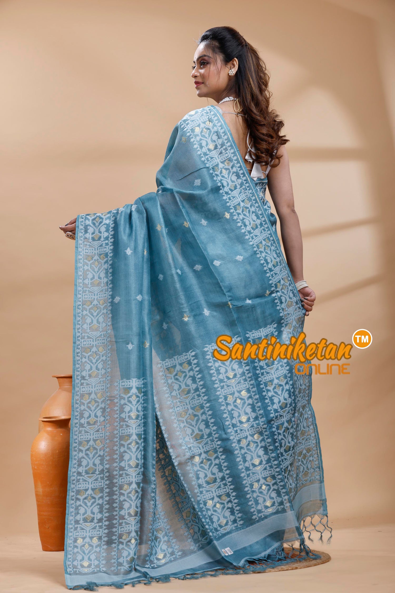 Pure Tussar Jamdani Saree