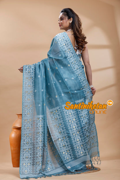 Pure Tussar Jamdani Saree