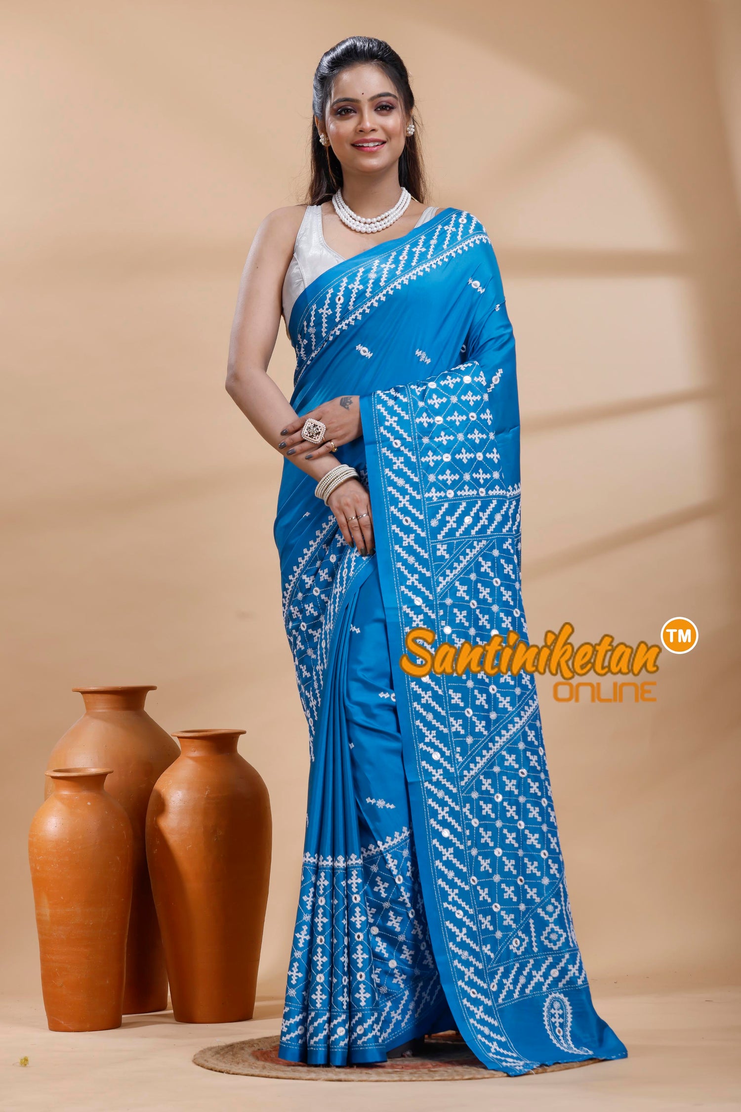 Bangalore Silk Gujrati Stitch Saree