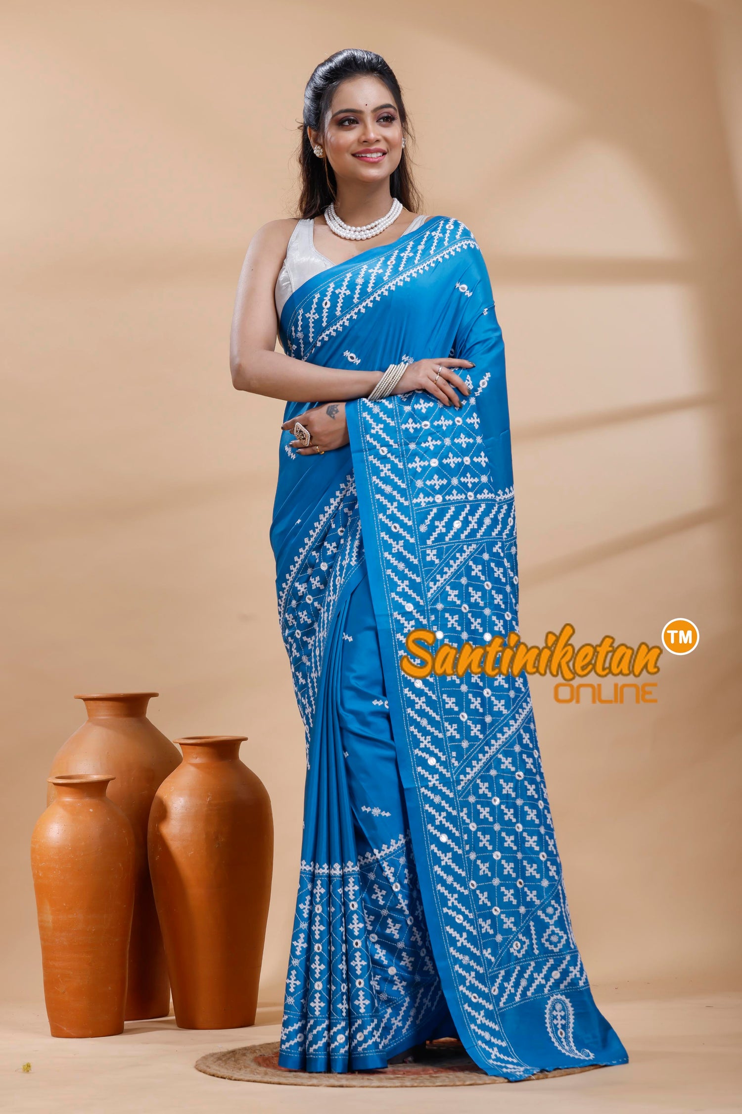 Bangalore Silk Gujrati Stitch Saree