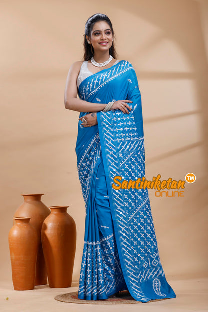 Bangalore Silk Gujrati Stitch Saree