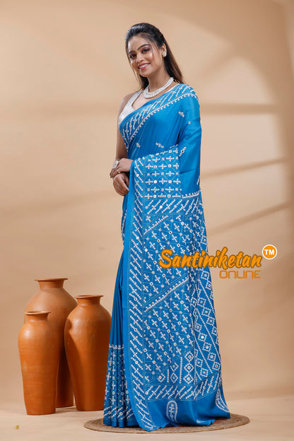 Bangalore Silk Gujrati Stitch Saree