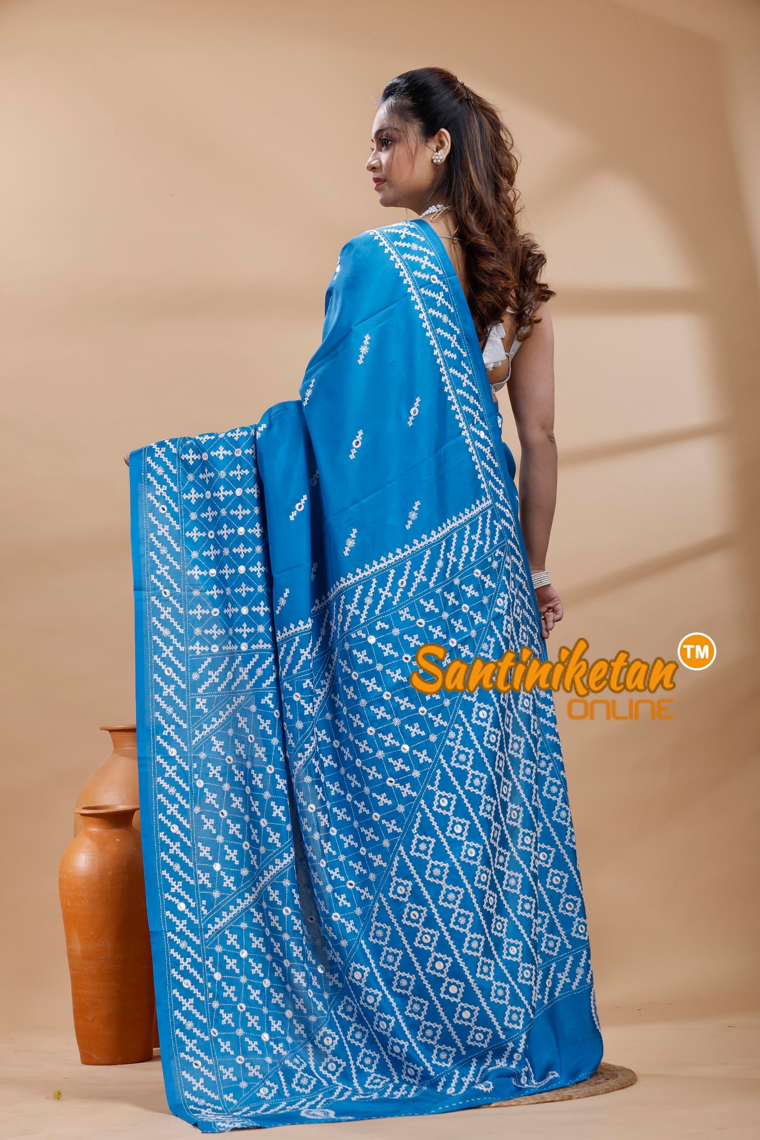 Bangalore Silk Gujrati Stitch Saree