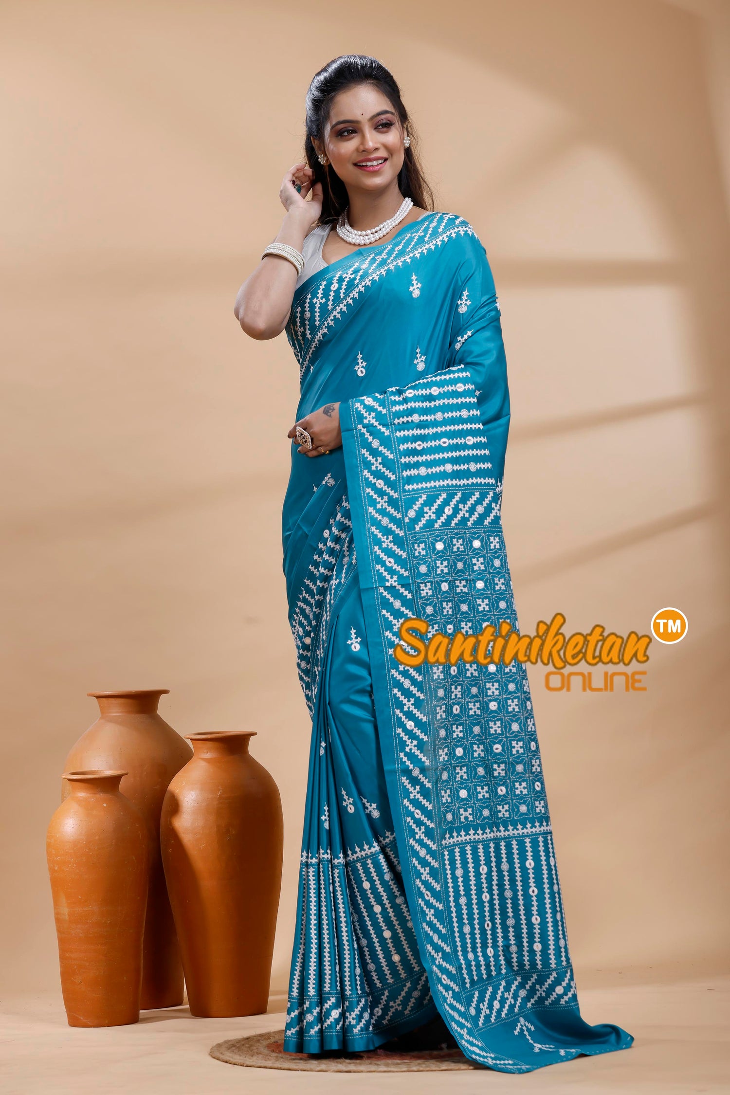Bangalore Silk Gujrati Stitch Saree