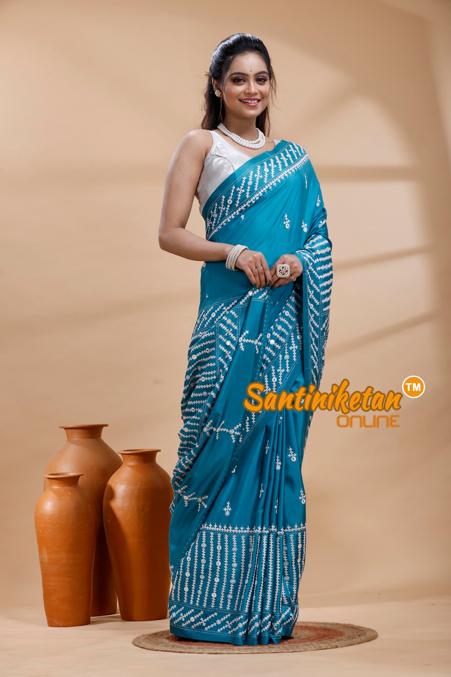 Bangalore Silk Gujrati Stitch Saree