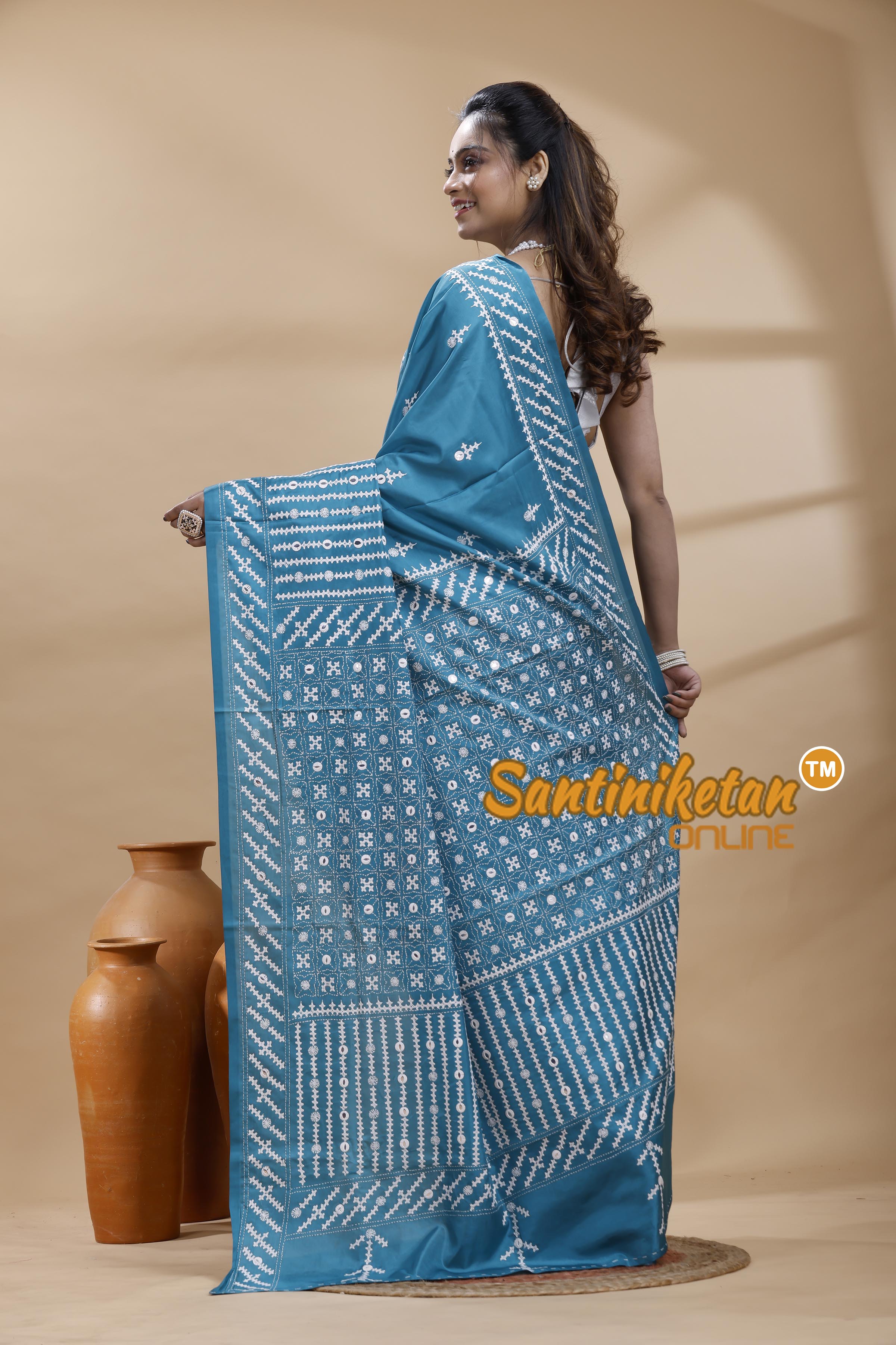 Bangalore Silk Gujrati Stitch Saree