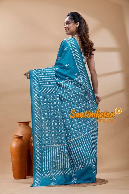 Bangalore Silk Gujrati Stitch Saree