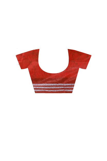 Bangalore Silk Batik Kantha Stitch Saree