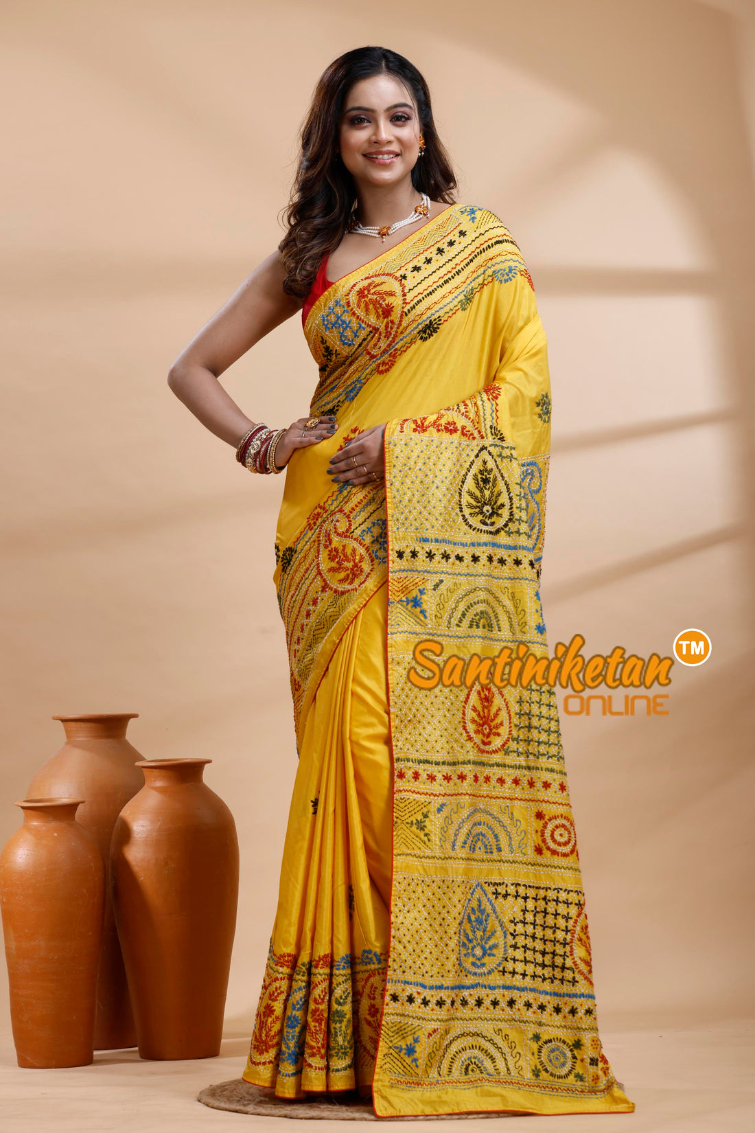 Bangalore Silk Lambani Stitch Saree