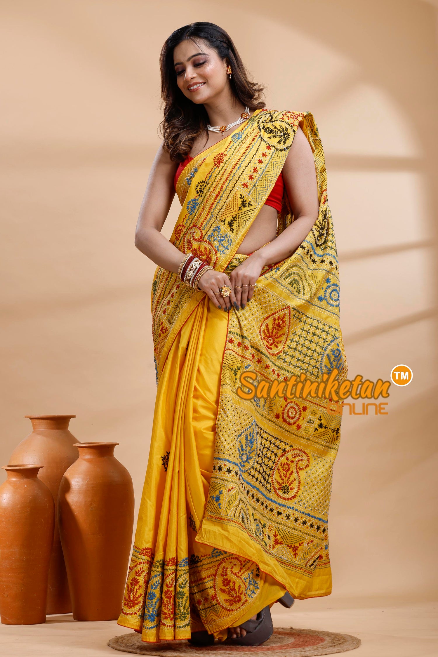 Bangalore Silk Lambani Stitch Saree
