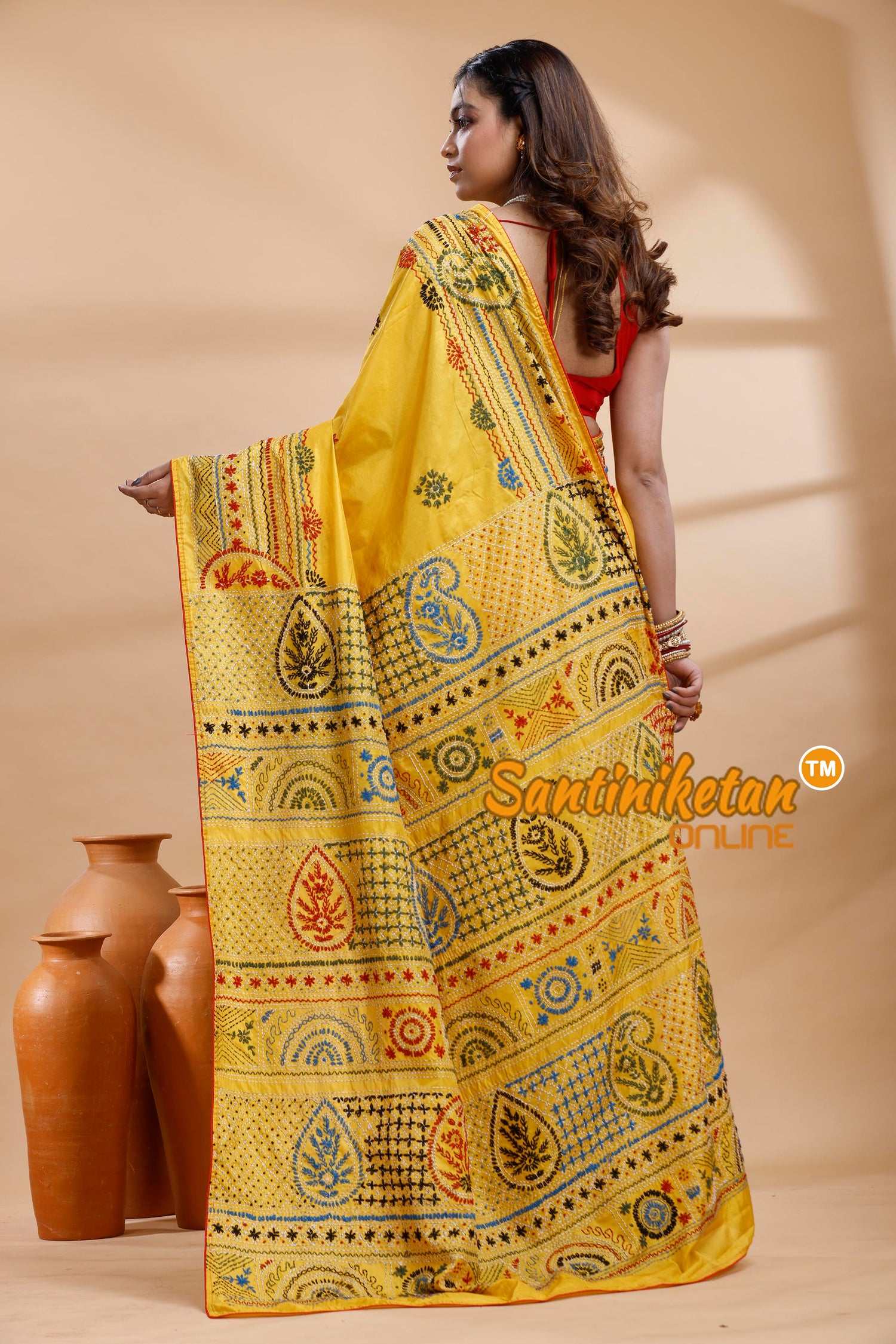 Bangalore Silk Lambani Stitch Saree