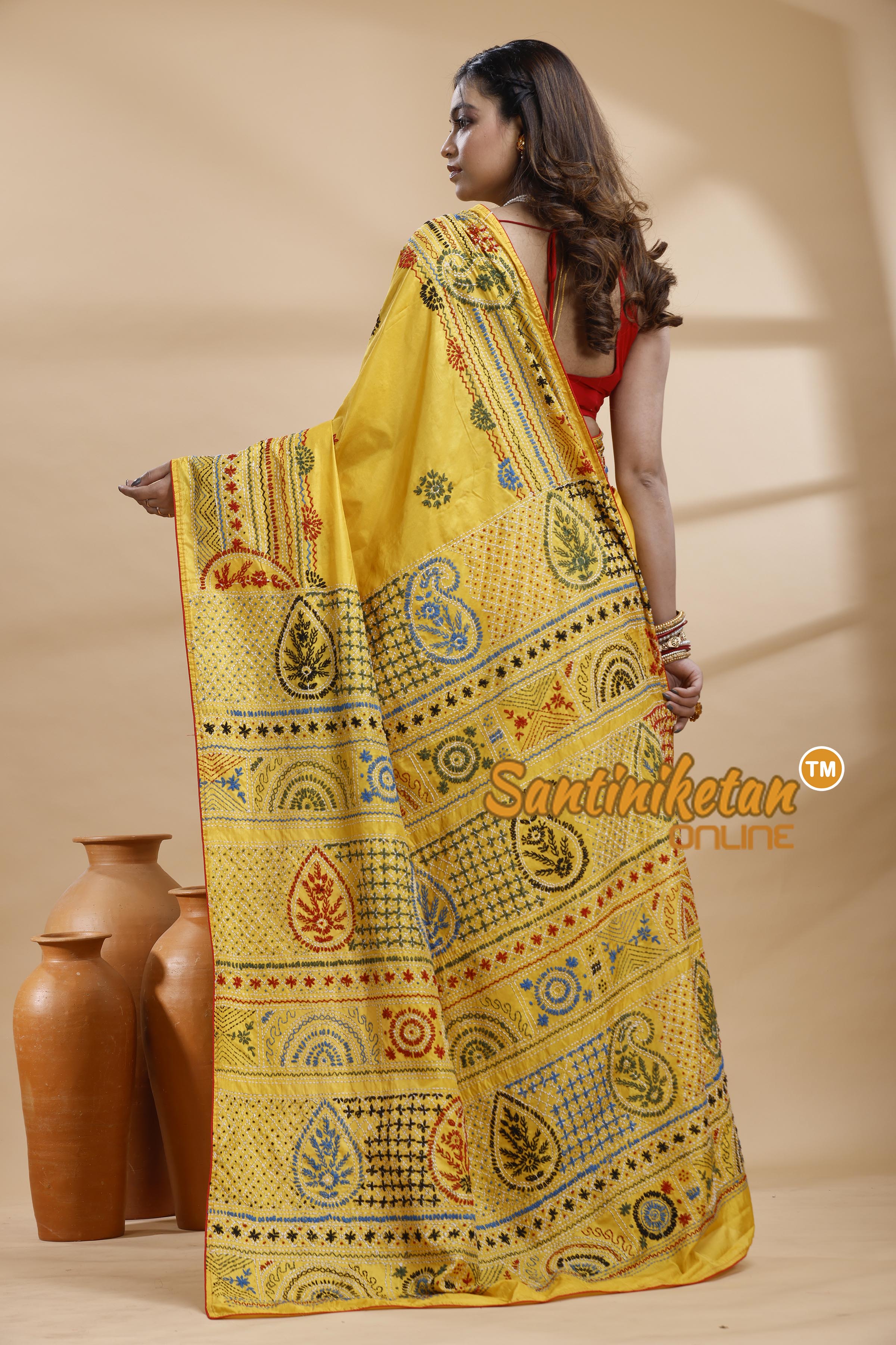 Bangalore Silk Lambani Stitch Saree
