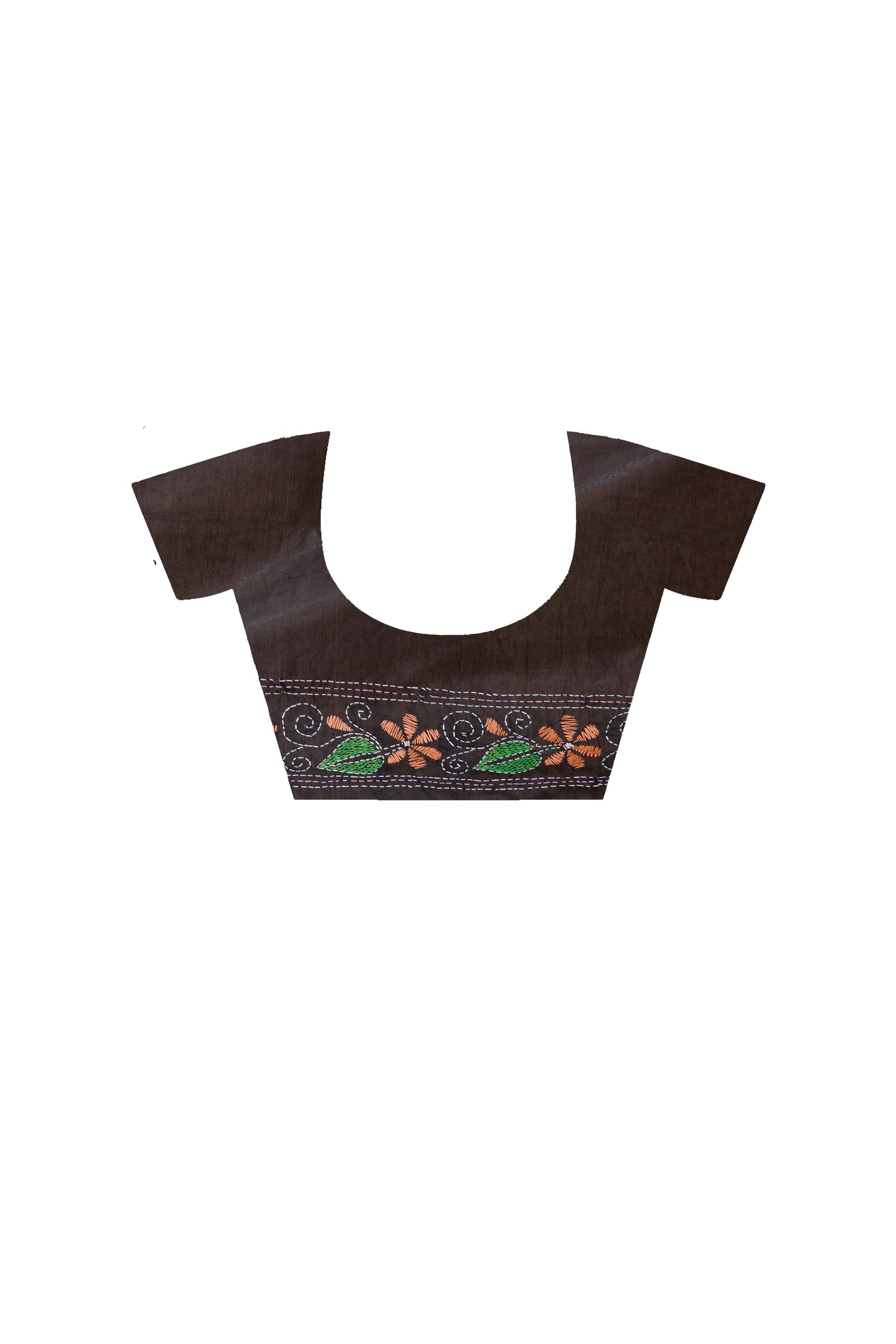 Bangalore Silk Kantha Stitch Saree