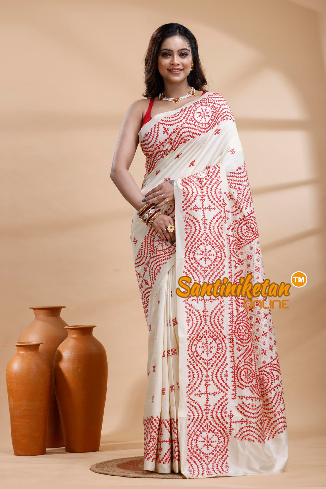 Tussar Silk Gujrati Stitch Saree