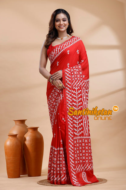 Bangalore Silk Gujrati Stitch Saree