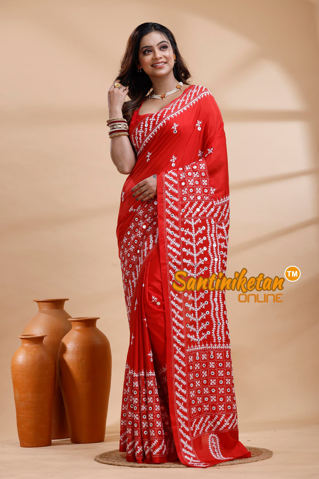 Bangalore Silk Gujrati Stitch Saree