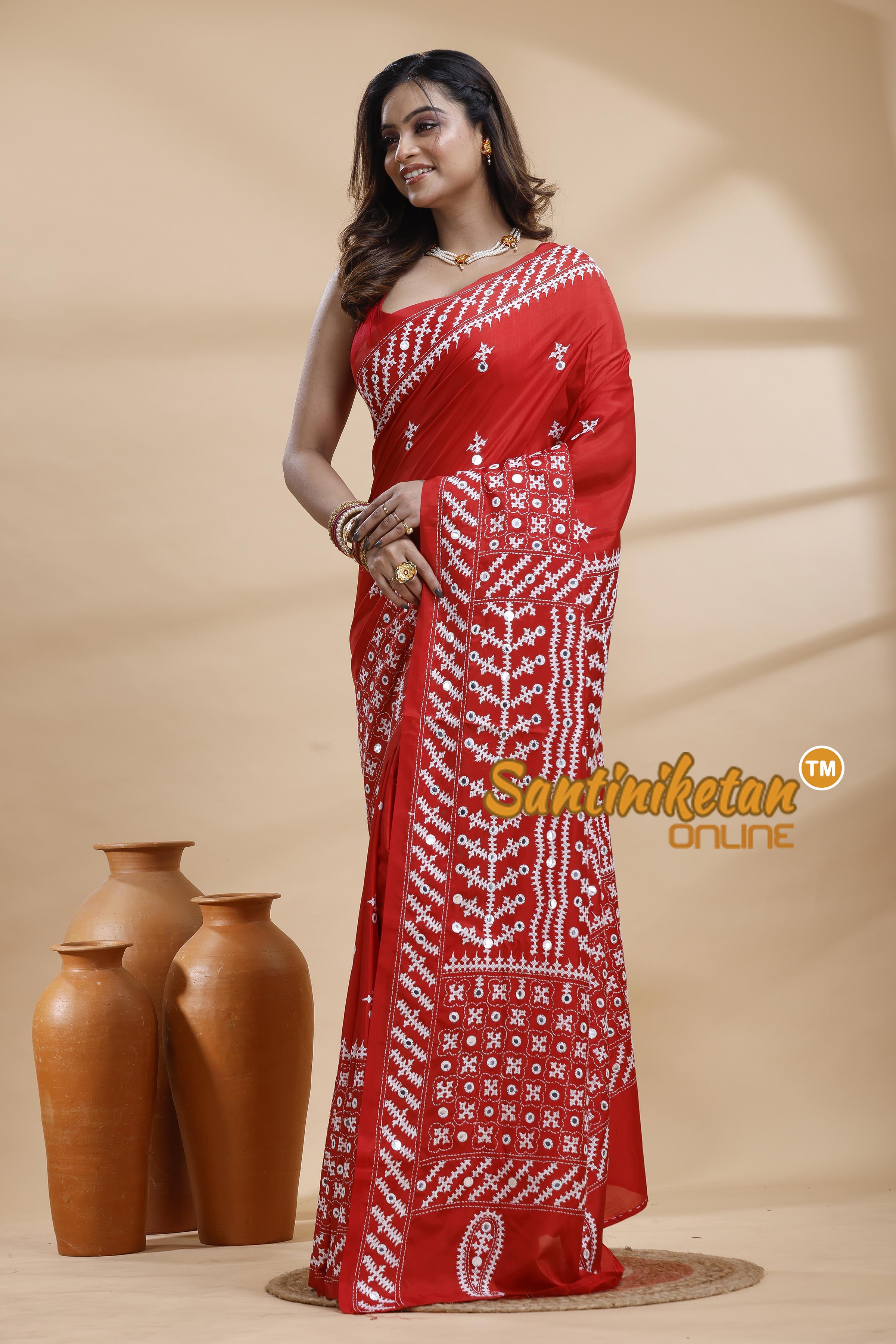 Bangalore Silk Gujrati Stitch Saree