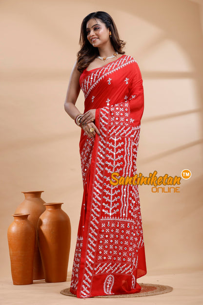 Bangalore Silk Gujrati Stitch Saree