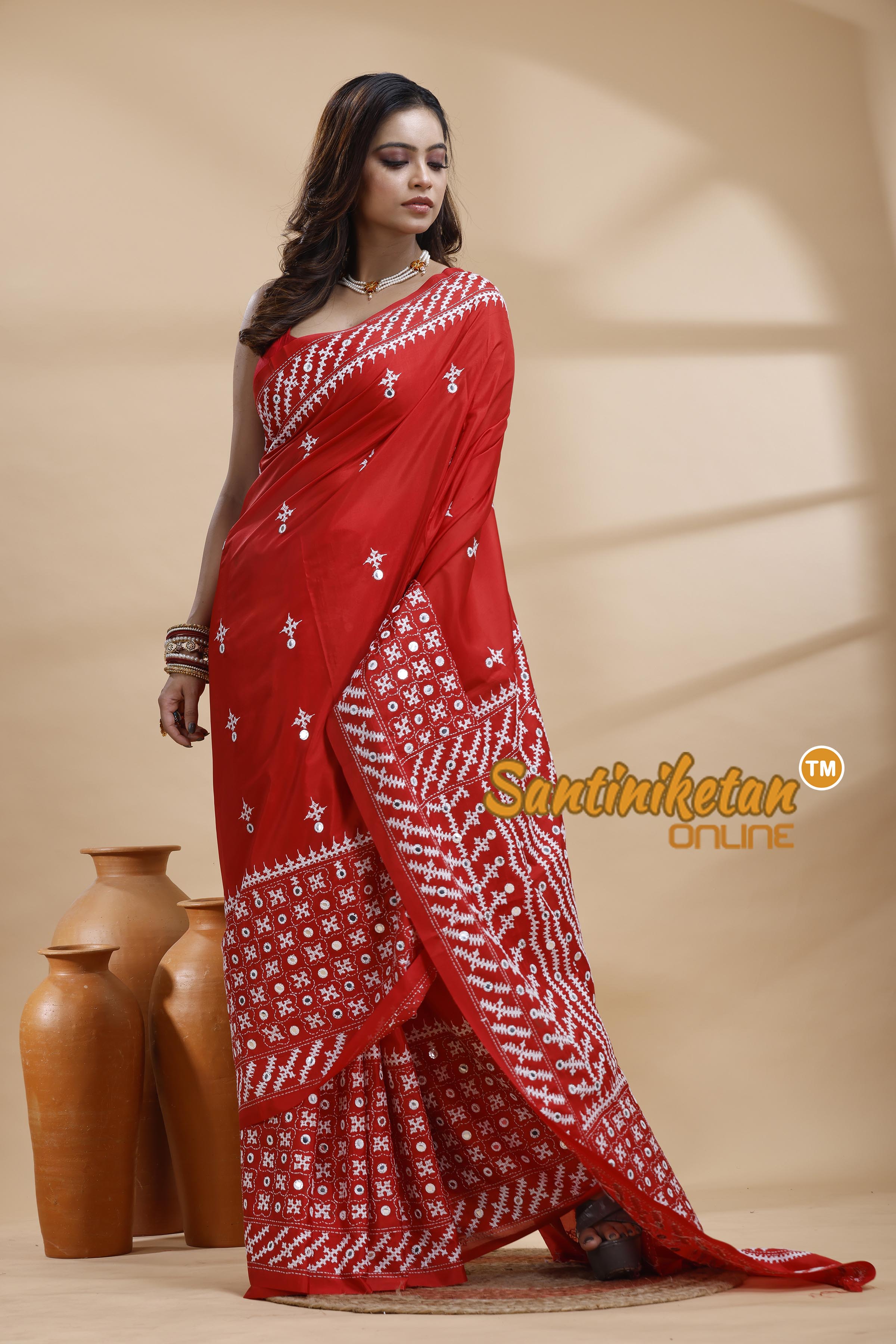 Bangalore Silk Gujrati Stitch Saree