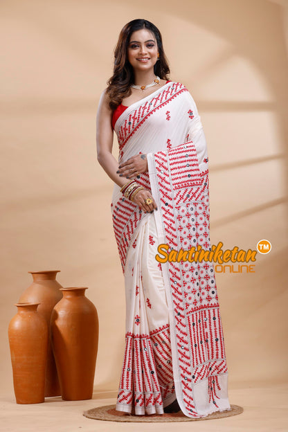 Bangalore Silk Gujrati Stitch Saree