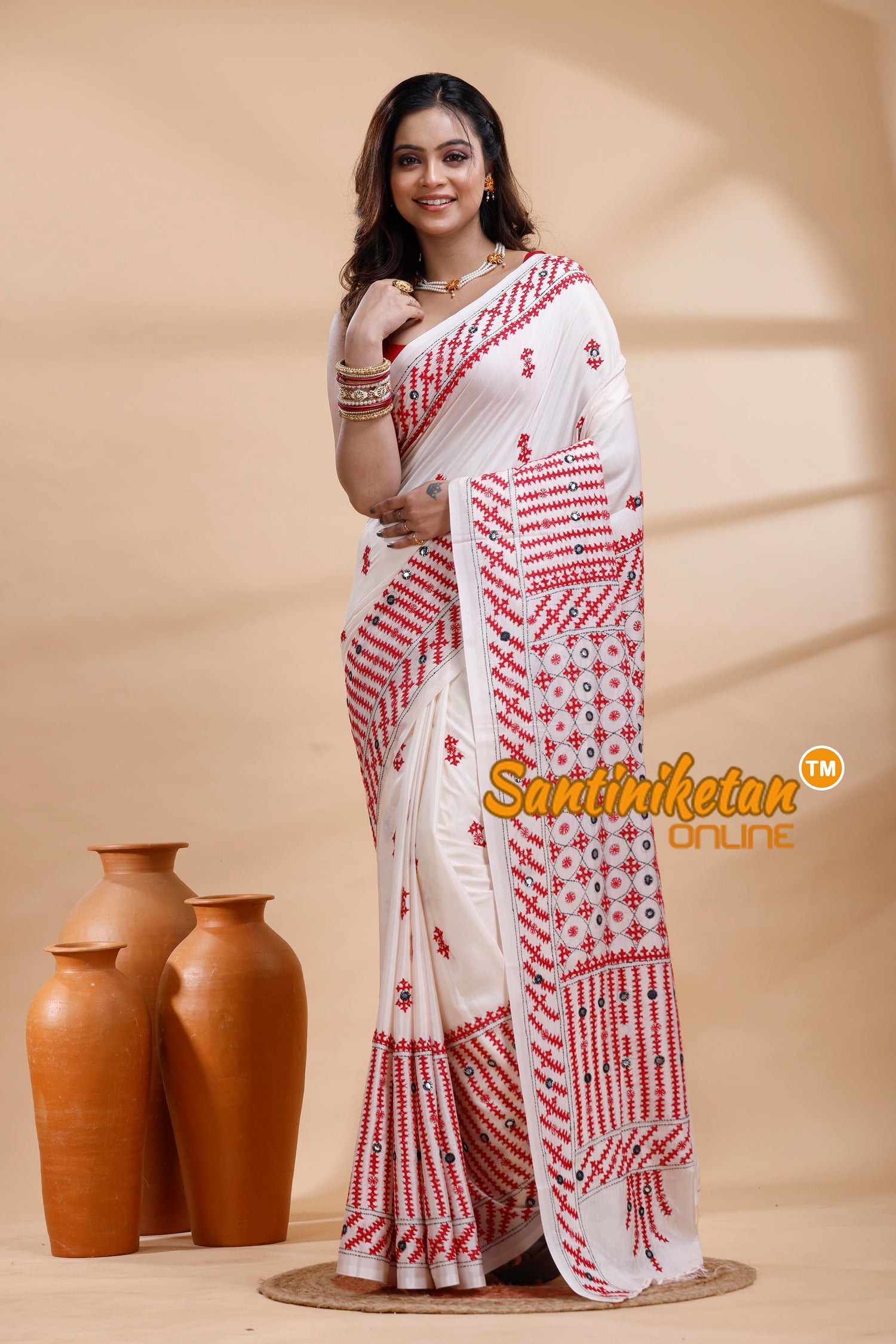 Bangalore Silk Gujrati Stitch Saree