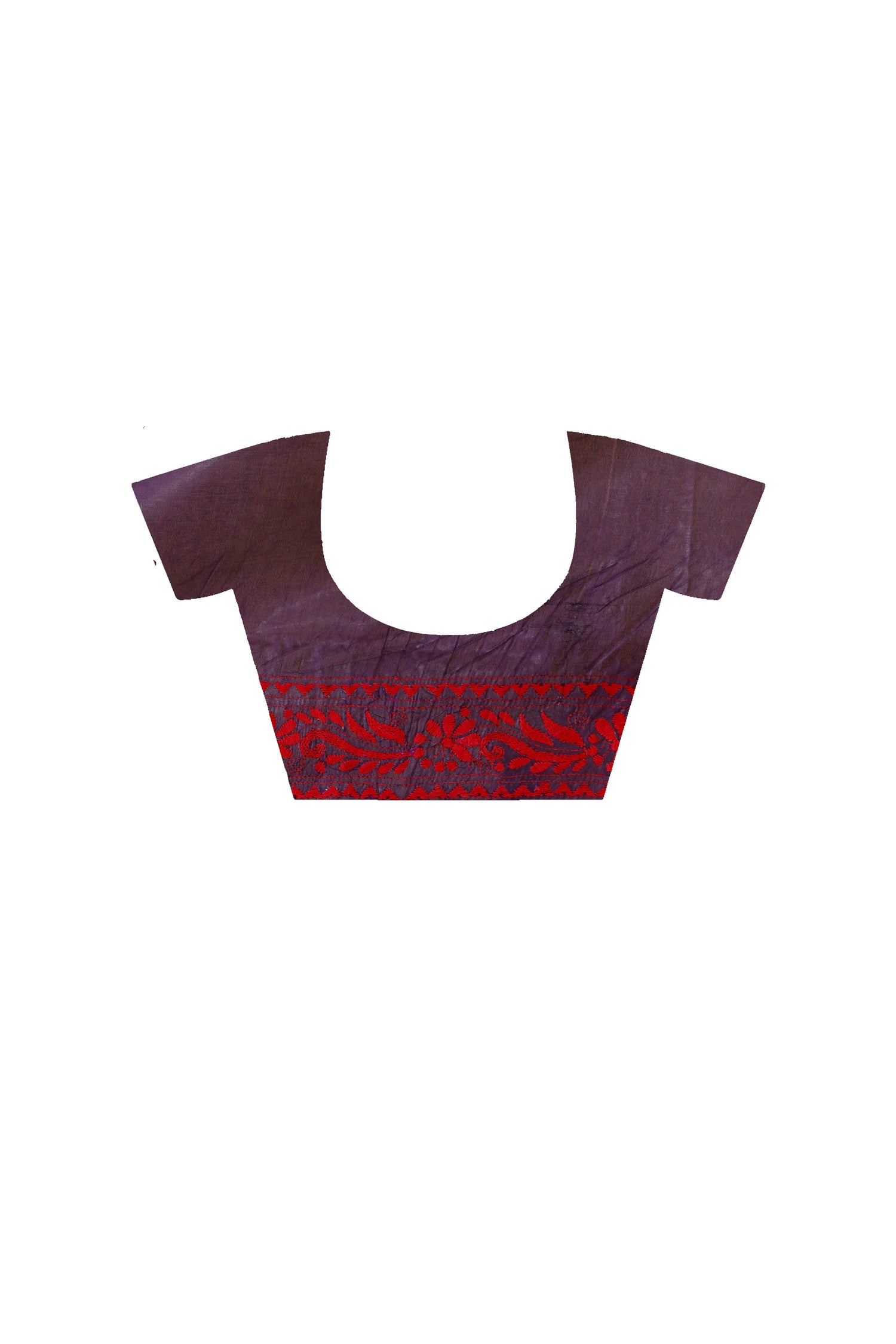 Bangalore Silk Kantha Stitch Saree