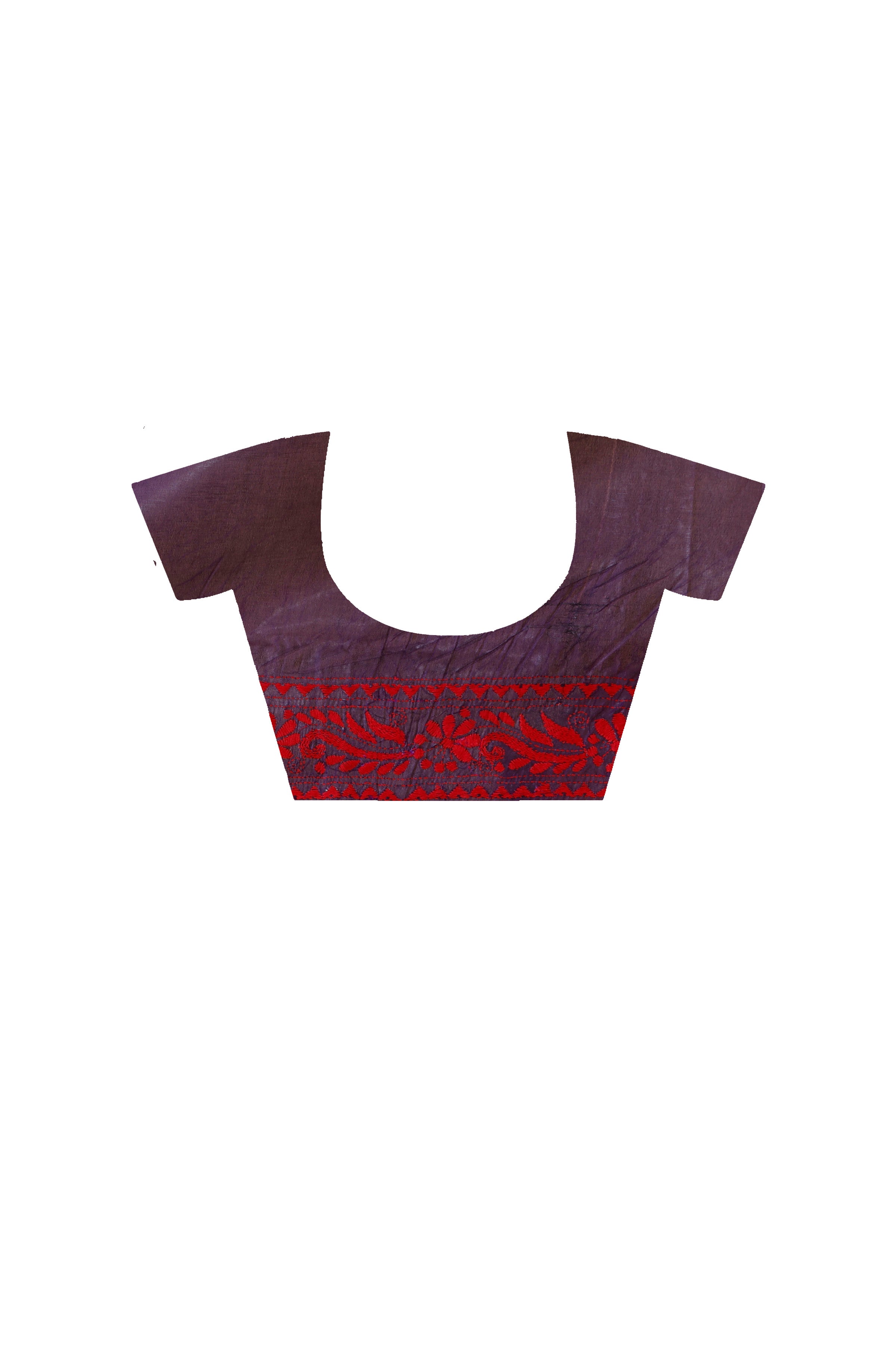 Bangalore Silk Kantha Stitch Saree