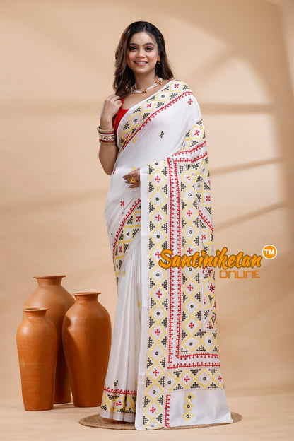 Bangalore Silk Gujrati Stitch Saree
