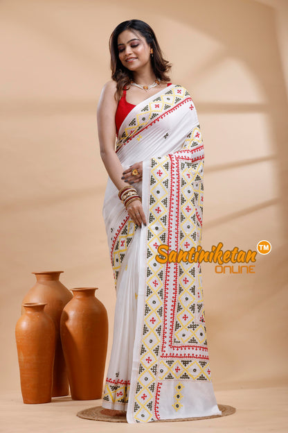 Bangalore Silk Gujrati Stitch Saree