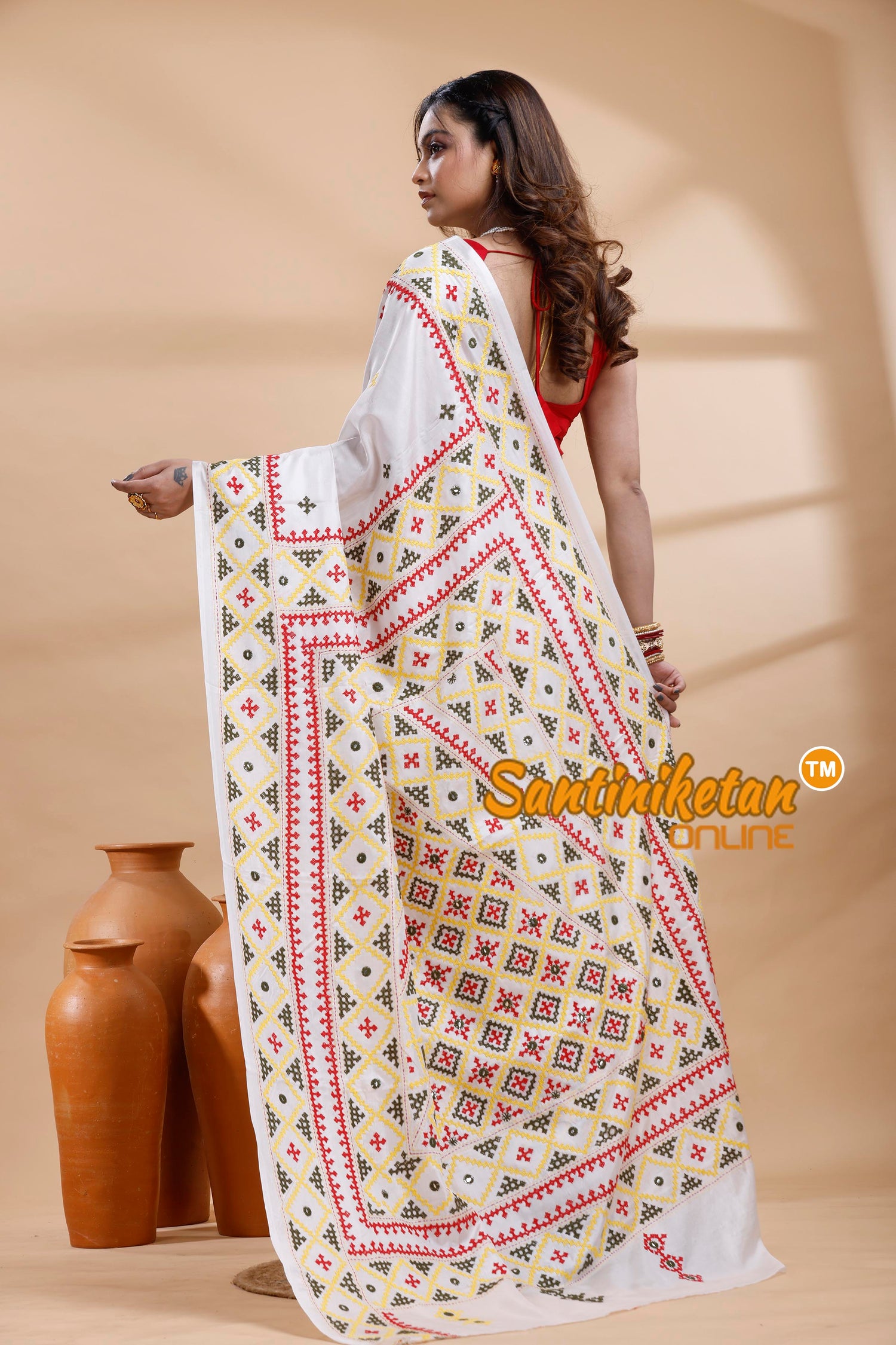 Bangalore Silk Gujrati Stitch Saree