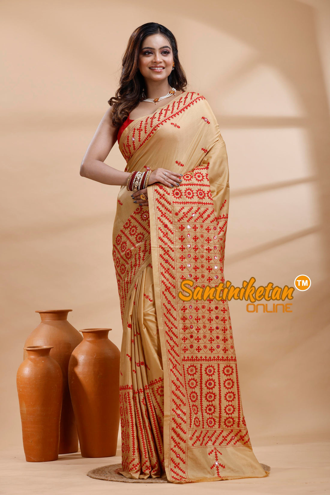Bangalore Silk Gujrati Stitch Saree