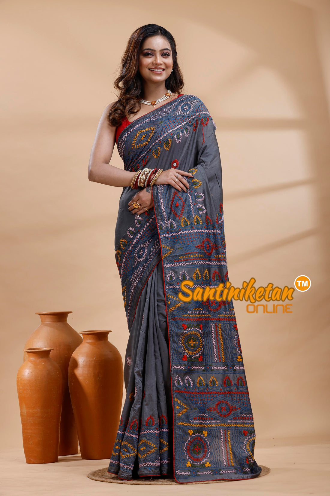 Bangalore Silk Lambani Stitch Saree