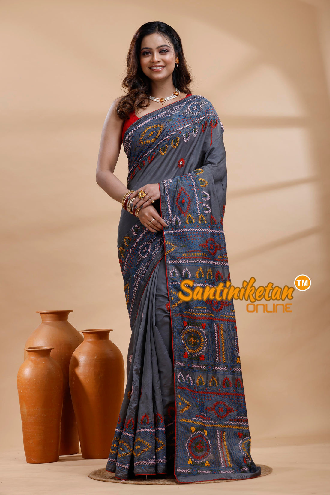 Bangalore Silk Lambani Stitch Saree