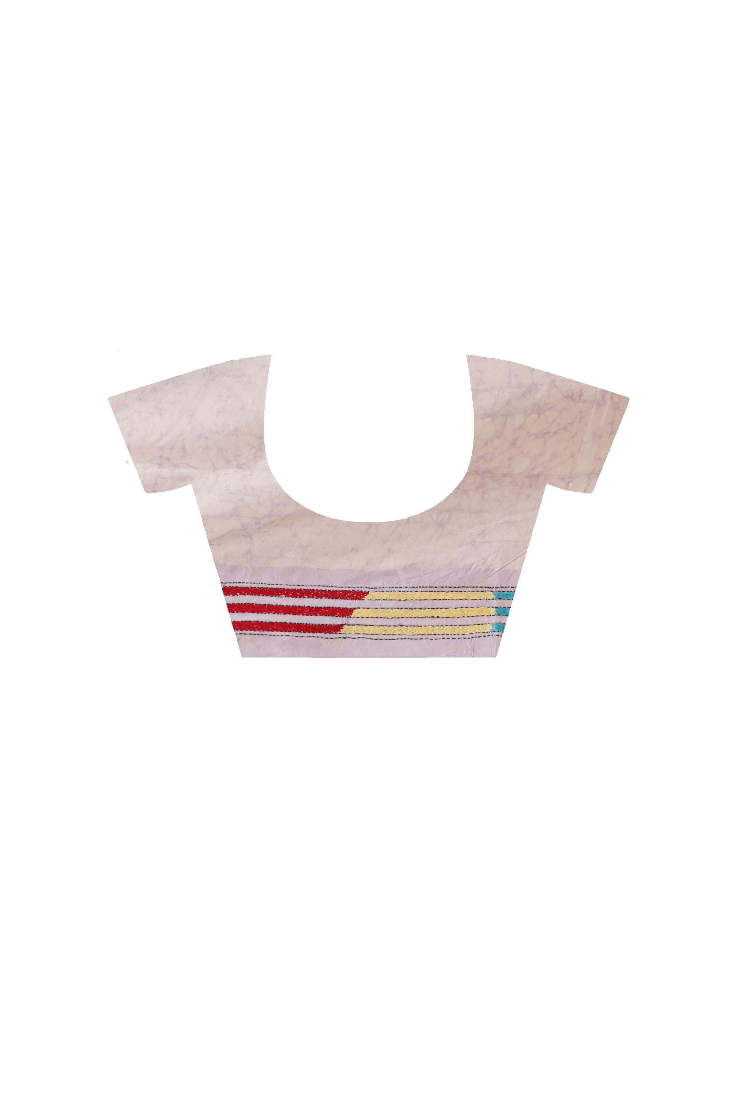 Bangalore Silk Batik Kantha Stitch Saree