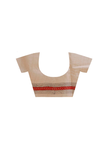 Pure Gachi Tussar Silk Kantha Stitch Saree