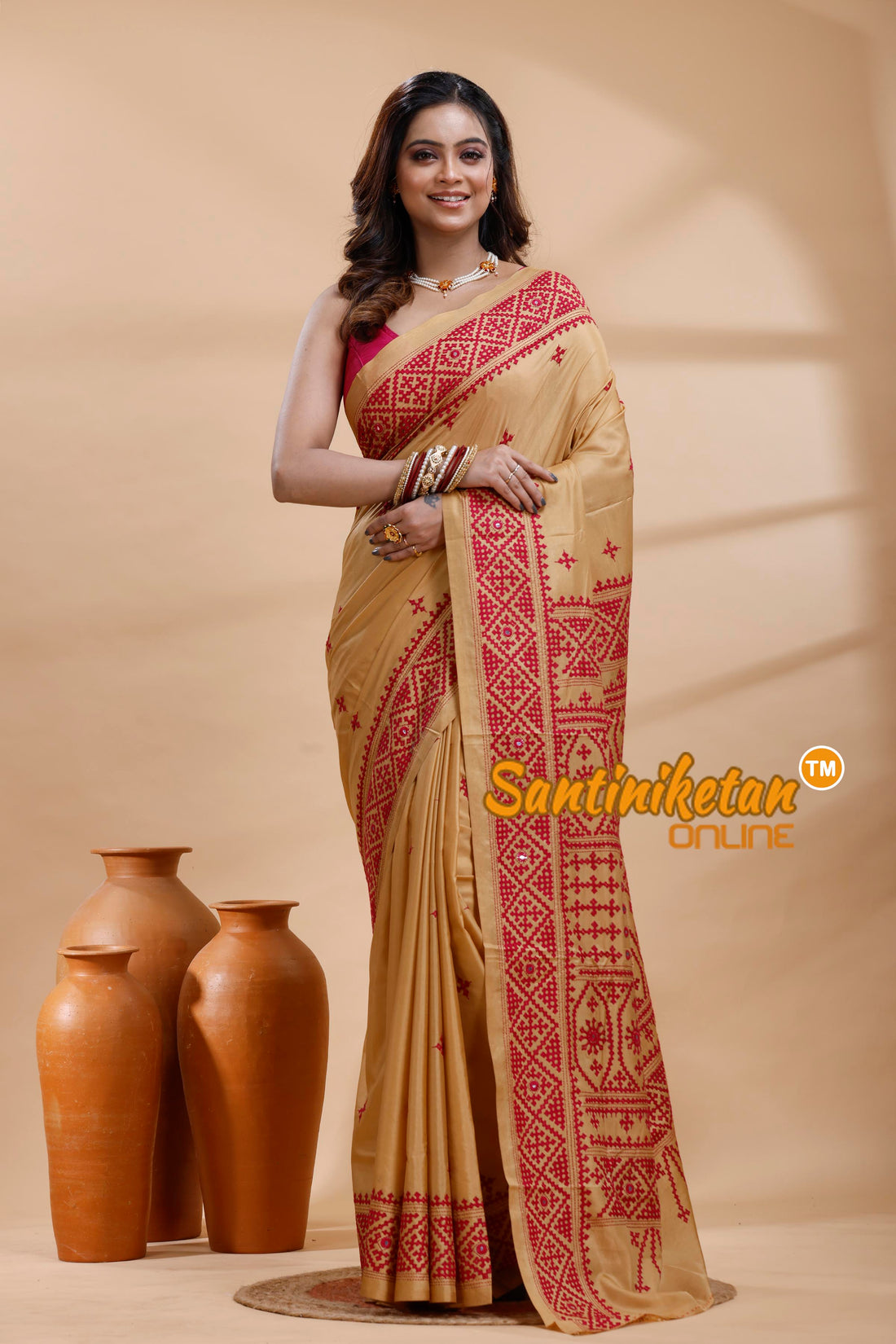 Bangalore Silk Gujrati Stitch Saree