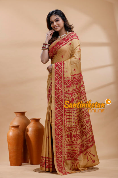 Bangalore Silk Gujrati Stitch Saree