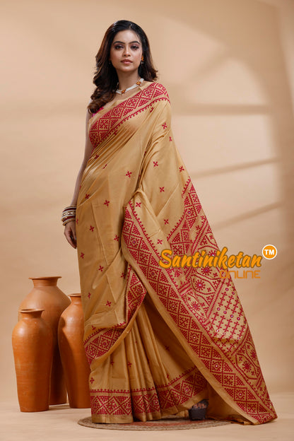 Bangalore Silk Gujrati Stitch Saree