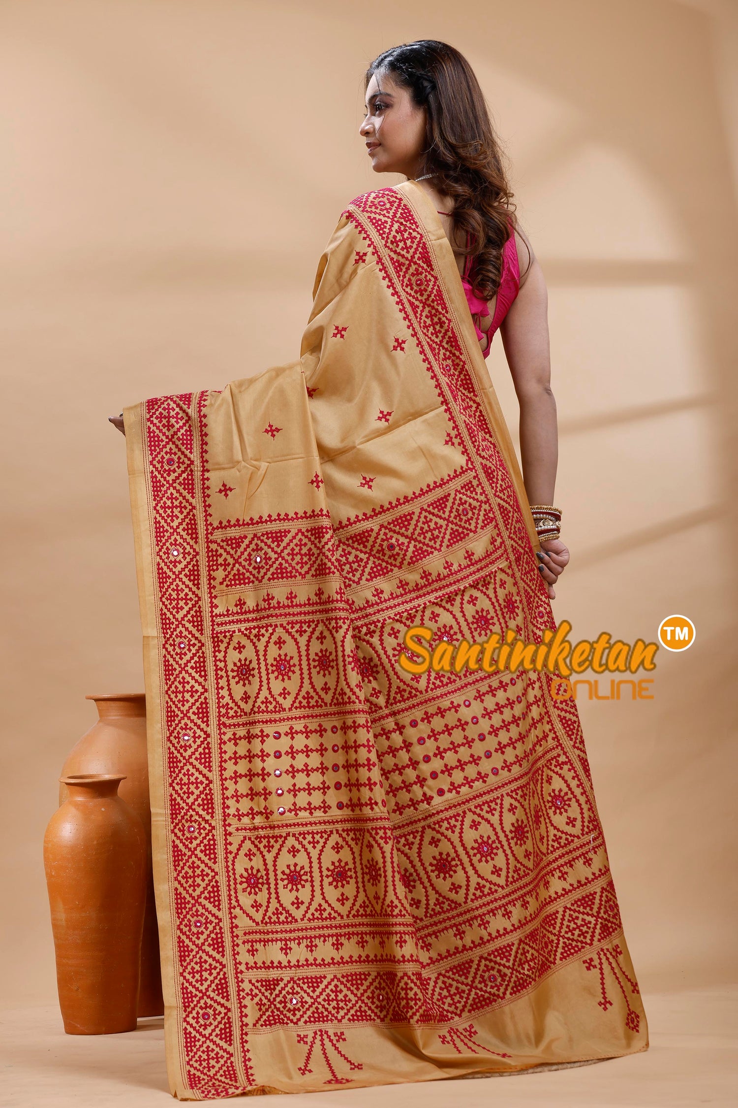Bangalore Silk Gujrati Stitch Saree