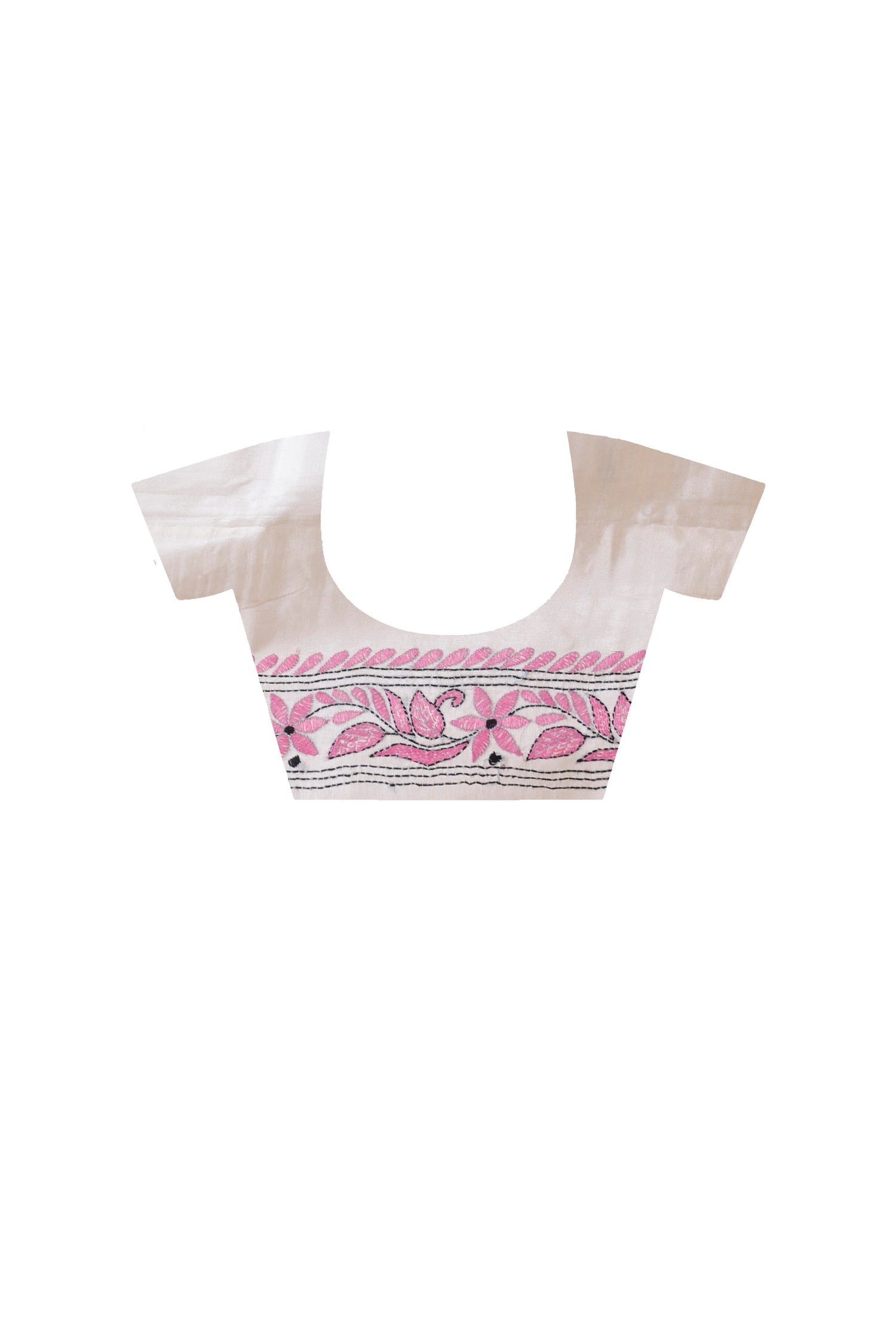 Tussar Silk Kantha Stitch Saree