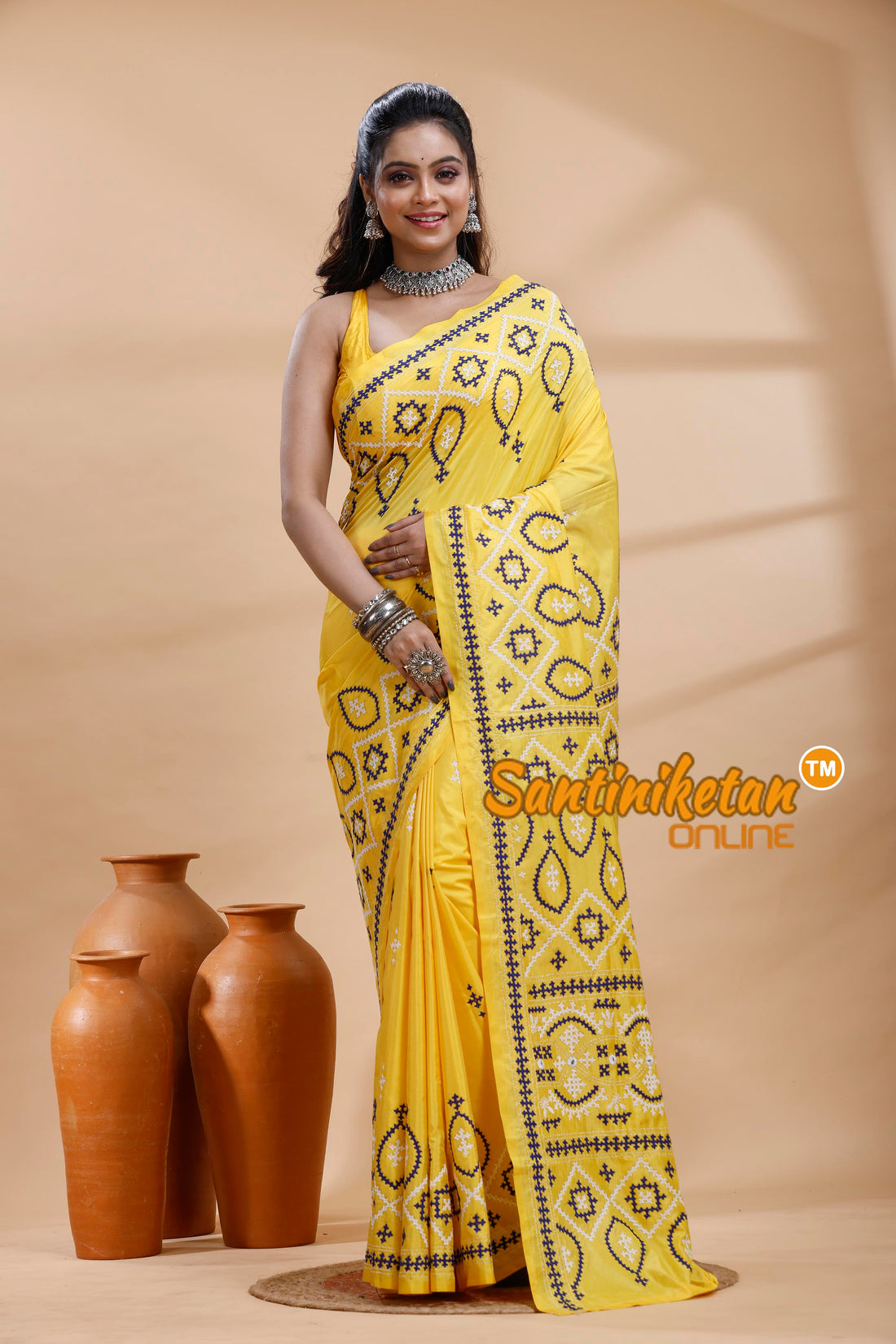 Bangalore Silk Gujrati Stitch Saree
