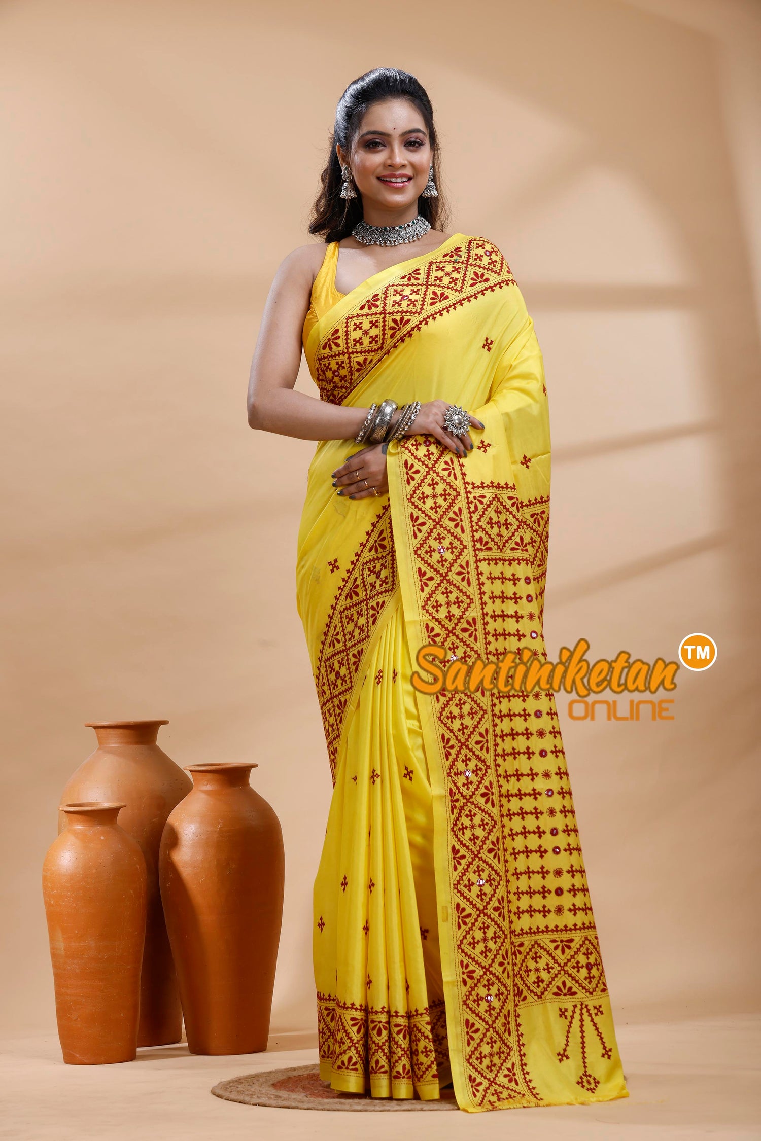 Bangalore Silk Gujrati Stitch Saree